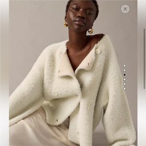 J.Crew Collection Oversized Double Faced Wool Blend Jacket Cream Size XL